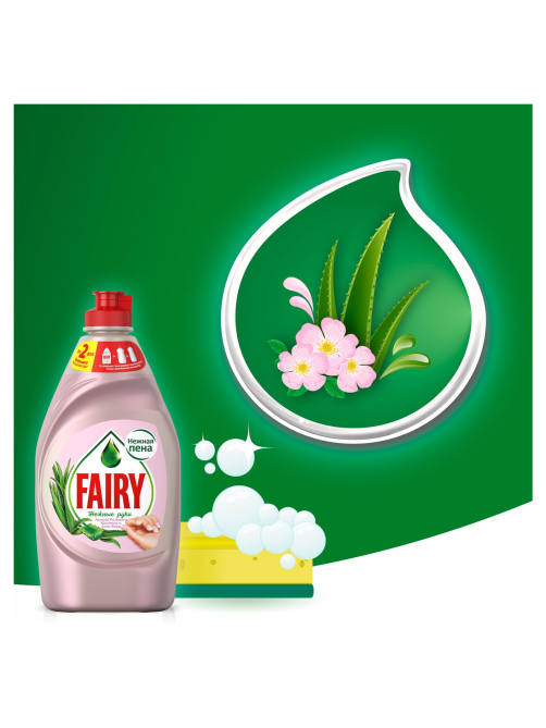 Средство для мытья посуды Fairy Нежные руки розовый жасмин и алоэ вера, 450мл