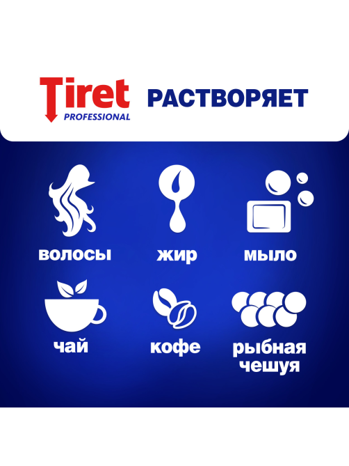Гель для устранения засоров Tiret Professional, 1л