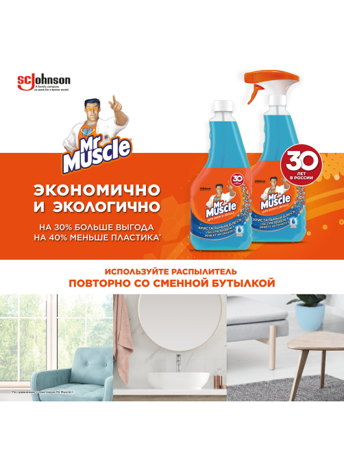 Средство чистящее Mr. Muscle Для стекол, 500мл