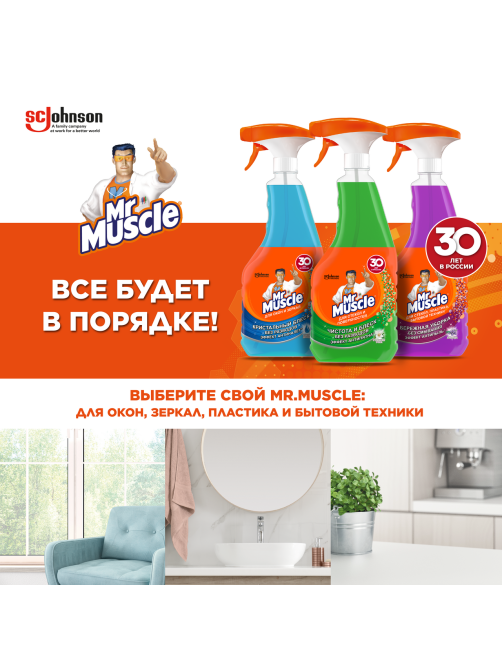 Средство для мытья стекол Mr. Muscle спрей, 500мл