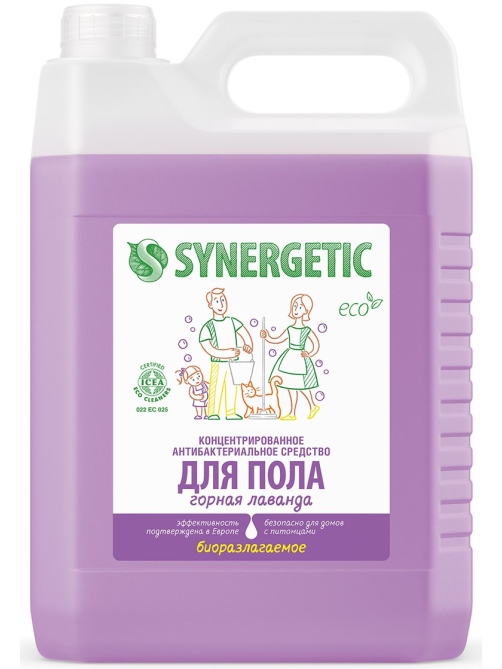 Средство Synergetic для мытья пола и поверхностей лаванда, 5л