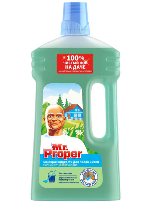 Средство моющее для полов и стен Mr. Proper Горный ручей и прохлада, 1л