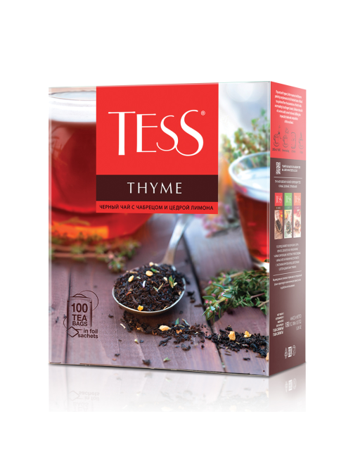 Чай Tess Thyme черный с чабрецом и цедрой лимона (1.5г x 100шт), 150г