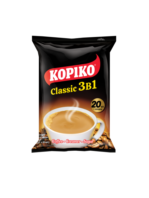 Кофейный напиток Kopiko 3 в 1 Classic 20шт х 20г, 400г