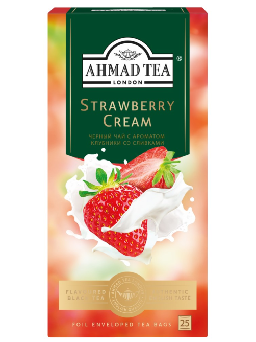 Чай черный Ahmad Tea Клубника со сливками (1.5г x 25шт), 37.5г