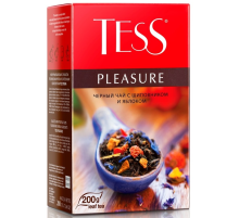 Чай черный Tess Pleasure Шиповник и яблоко байховый листовой, 200г