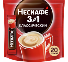 Напиток кофейный Нескафе Классик 3в1 в стиках (14.5 х 20шт), 290г
