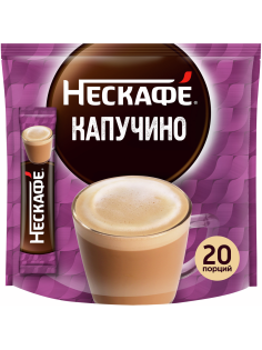 Напиток кофейный Нескафе Капучино порционный растворимый (18г x 20шт), 360г
