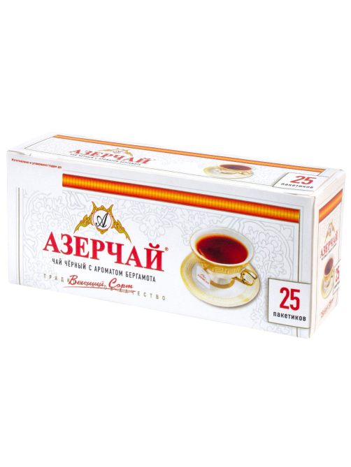Чай Азерчай черный байховый с бергамотом (2г x 25шт), 50г