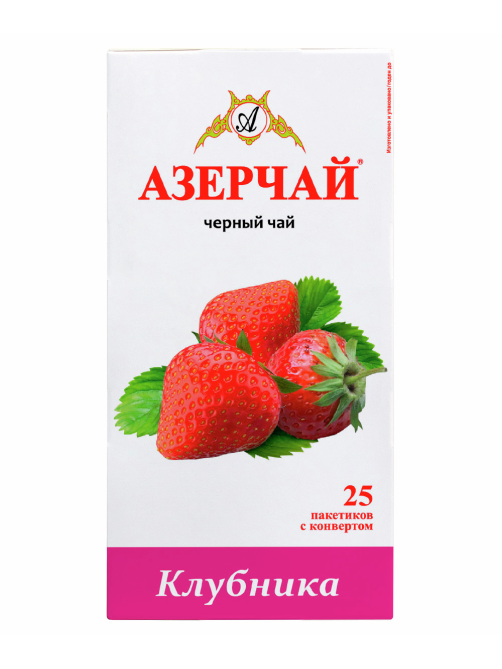 Чай черный Азерчай Клубника байховый (1.8г x 25шт), 45г