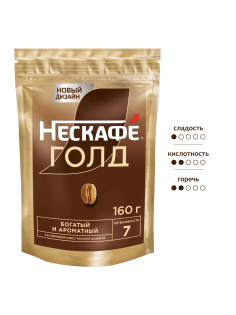 Кофе Нескафе Голд растворимый, 160г