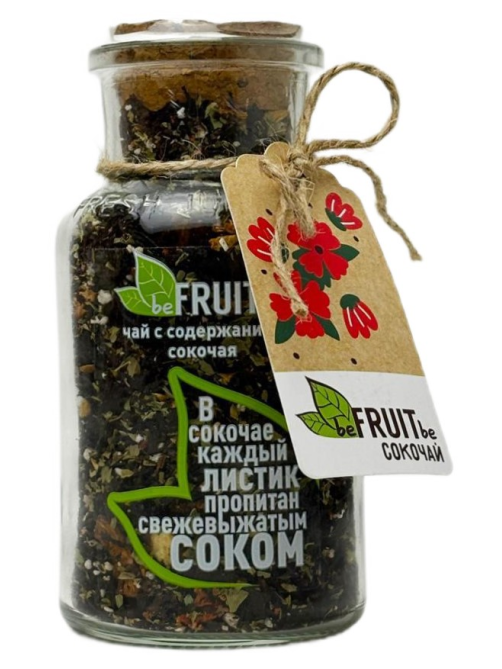 Чай черный Befruitbe Сокочай с ананасом, клубникой, мятой, медом и лимоном, 65г