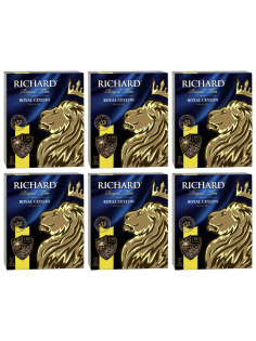 Чай Richard Royal Ceylon черный байховый (2г х 100пак), 200г x 6 шт