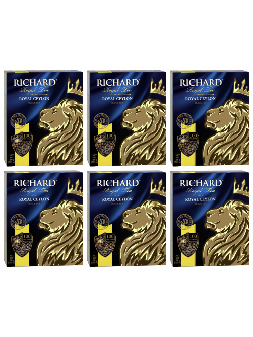 Чай Richard Royal Ceylon черный байховый (2г х 100пак), 200г x 6 шт