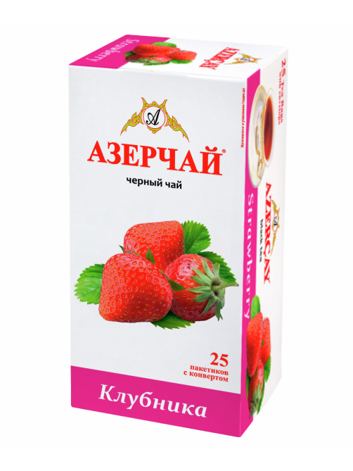 Чай черный Азерчай Клубника байховый (1.8г x 25шт), 45г