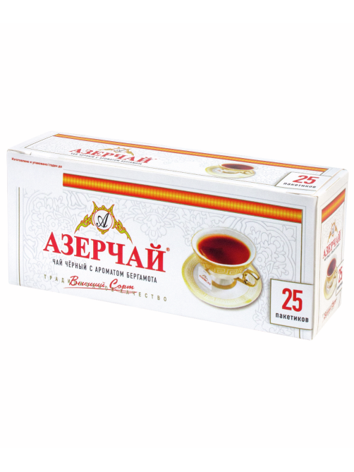 Чай Азерчай черный байховый с бергамотом (2г x 25шт), 50г