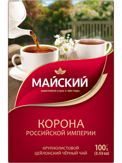 Чай Майский Корона Российской Империи черный крупнолистовой, 100г