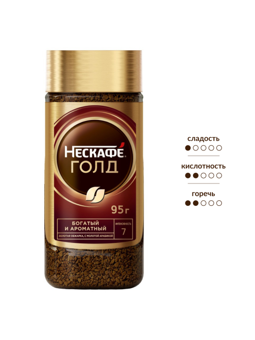Кофе Нескафе Голд растворимый, 95г