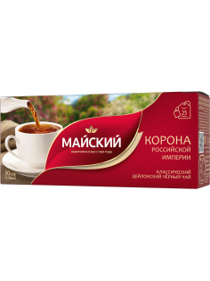 Чай Майский Корона Российской Империи черный (2г х 25 шт), 50г