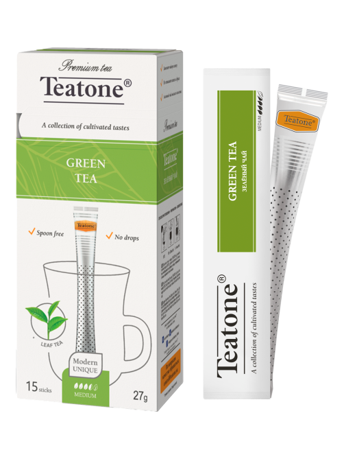 Чай зеленый Teatone в стиках (1.8г x 15шт), 27г