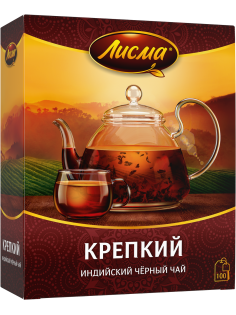 Чай черный Лисма крепкий пакетированный (2г x 100шт), 200г