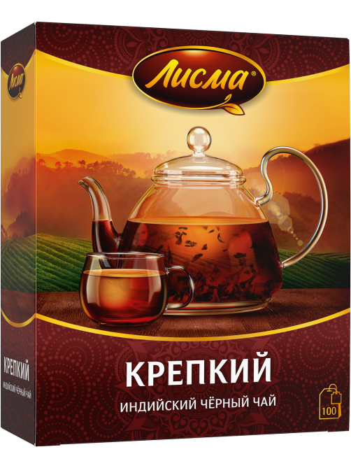 Чай черный Лисма крепкий пакетированный (2г x 100шт), 200г