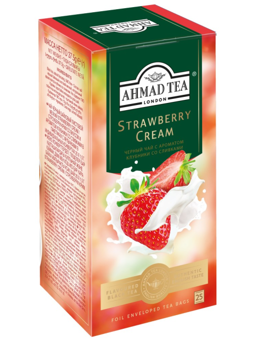 Чай черный Ahmad Tea Клубника со сливками (1.5г x 25шт), 37.5г