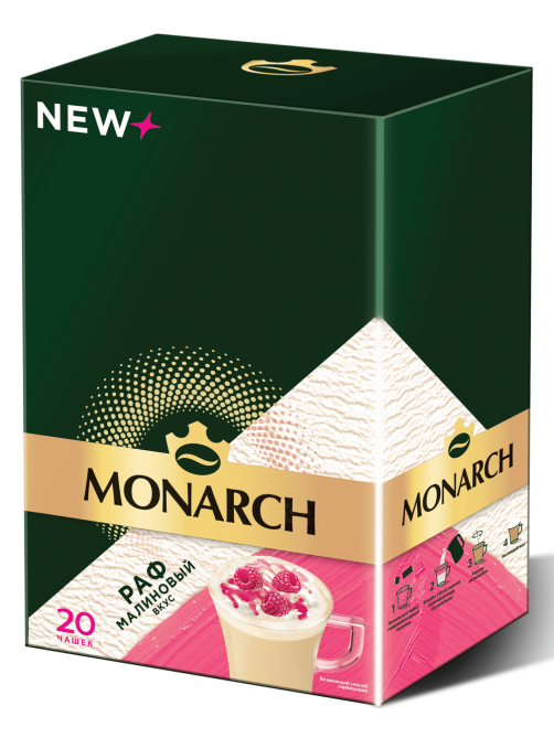 Напиток кофейный Monarch Раф малина (20шт x 15г), 300г