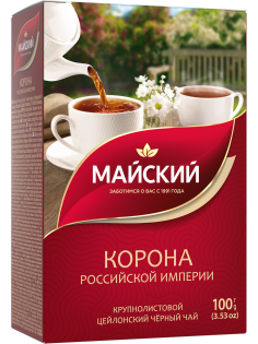 Чай Майский Корона Российской Империи черный крупнолистовой, 100г