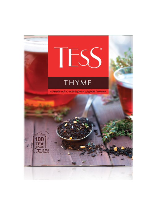 Чай Tess Thyme черный с чабрецом и цедрой лимона (1.5г x 100шт), 150г