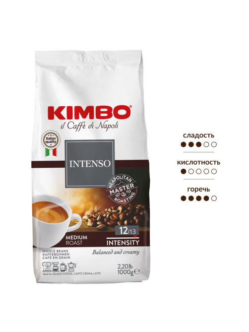 Кофе Kimbo Intenso в зернах, 1кг