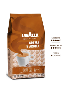 Кофе Lavazza Crema e Aroma натуральный жареный в зернах, 1кг