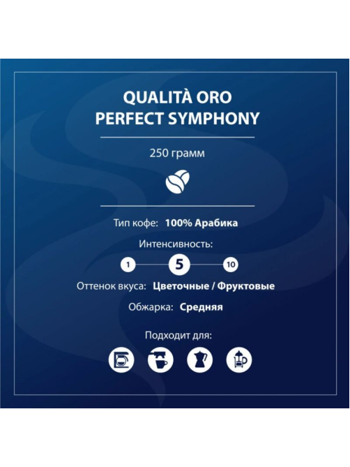 Кофе Lavazza Qualita Oro в зернах, 250г