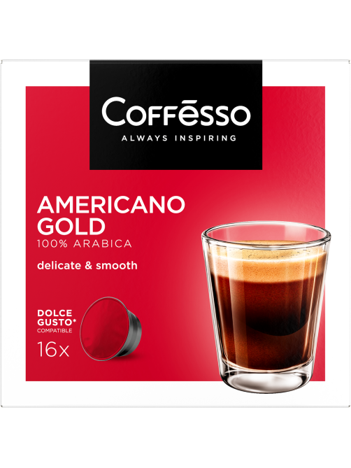 Кофе в капсулах Coffesso Americano Gold для кофемашин Dolce Gusto 16шт, 128г