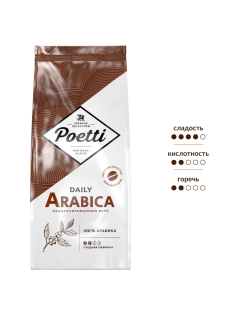 Кофе Poetti Daily Arabica в зернах, 1кг