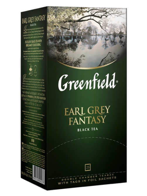 Чай Greenfield Earl Grey Fantasy черный (2г х 25 пак), 50г