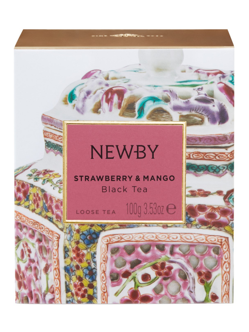 Чай черный Newby клубника-манго листовой, 100г