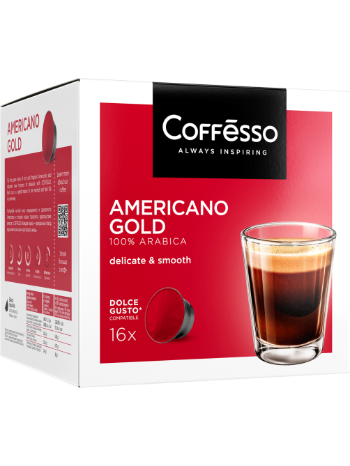 Кофе в капсулах Coffesso Americano Gold для кофемашин Dolce Gusto 16шт, 128г