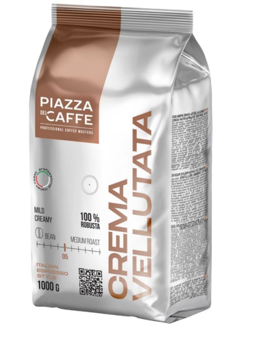 Кофе Piazza del Caffe Crema Vellutata в зернах, 1кг