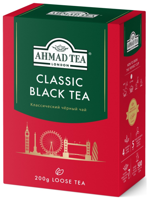 Чай Ahmad Tea Classic black Tea черный листовой классический, 200г
