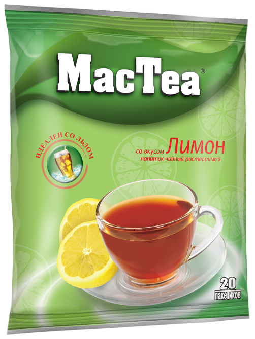 Напиток чайный растворимый Mactea со вкусом лимона (16г x 20шт), 320г
