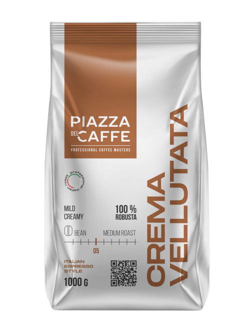Кофе Piazza del Caffe Crema Vellutata в зернах, 1кг
