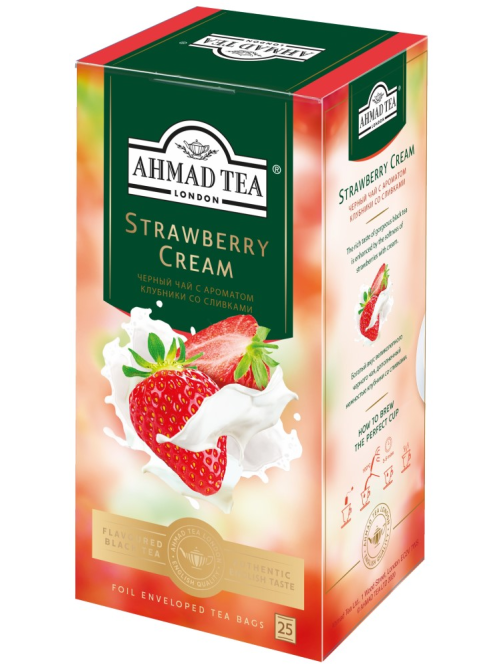 Чай черный Ahmad Tea Клубника со сливками (1.5г x 25шт), 37.5г