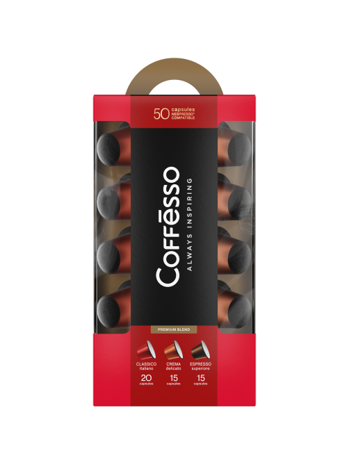 Набор кофе в капсулах Coffesso для кофемашин Nespresso ассорти 50шт, 250г