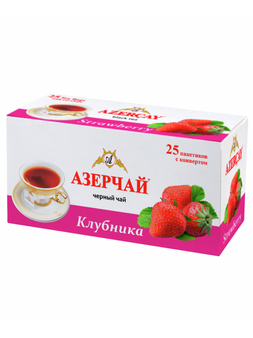 Чай черный Азерчай Клубника байховый (1.8г x 25шт), 45г