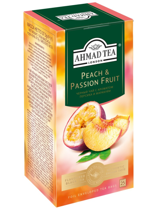 Чай черный Ahmad Tea Персик-маракуйя (1.5г x 25шт), 37.5г