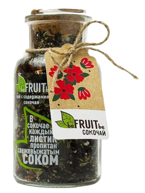 Чай черный Befruitbe Сокочай с ананасом, клубникой, мятой, медом и лимоном, 65г