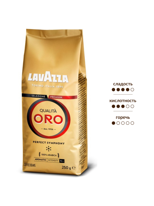 Кофе Lavazza Qualita Oro в зернах, 250г