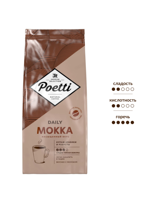 Кофе Poetti Daily Mokka в зернах, 1кг
