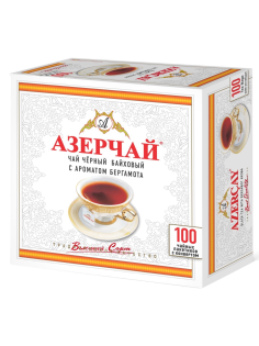 Чай Азерчай черный с ароматом бергамота (2г х 100шт), 200г